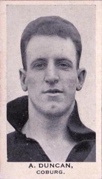 1932 Godfrey Phillips Tobacco Victorian League & Association Footballers #39 Alex Duncan Front